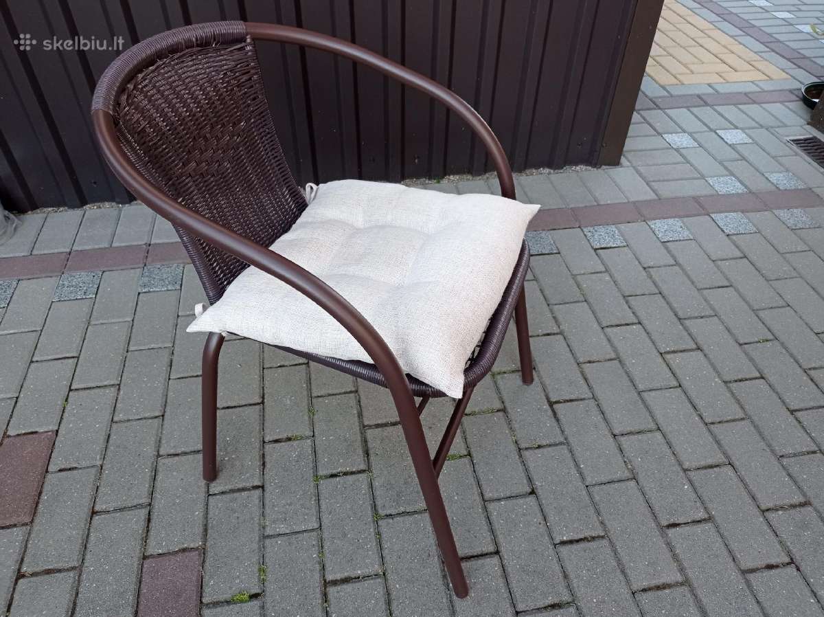 Kėdė – fotelis su parankiais, pilnai rudos spalvos - nuotraukos Nr. 7