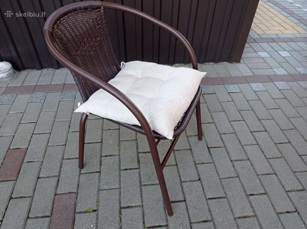 Kėdė – fotelis su parankiais, pilnai rudos spalvos - nuotraukos Nr. 8