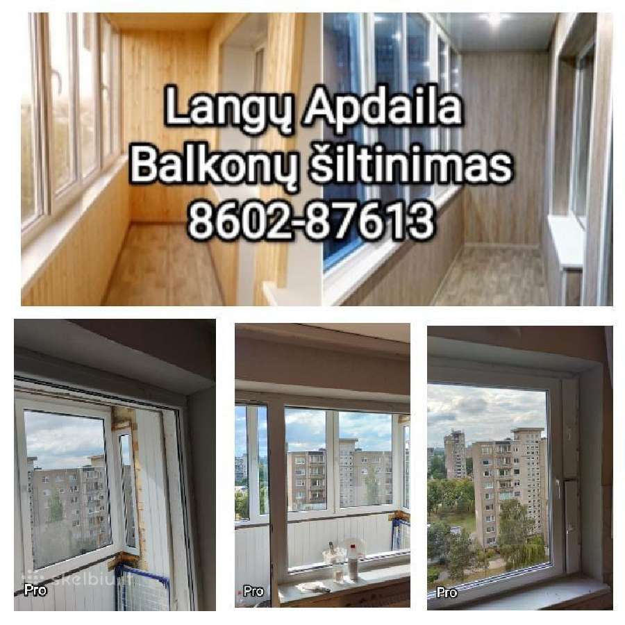 Langu apdaila Balkonu šiltinimas Plyteliu klojimas - nuotraukos Nr. 2