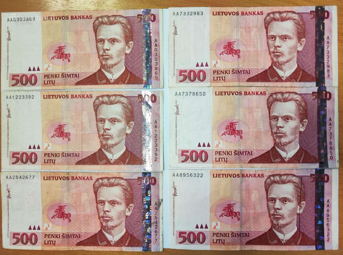 Parduodu 500 litų banknotus