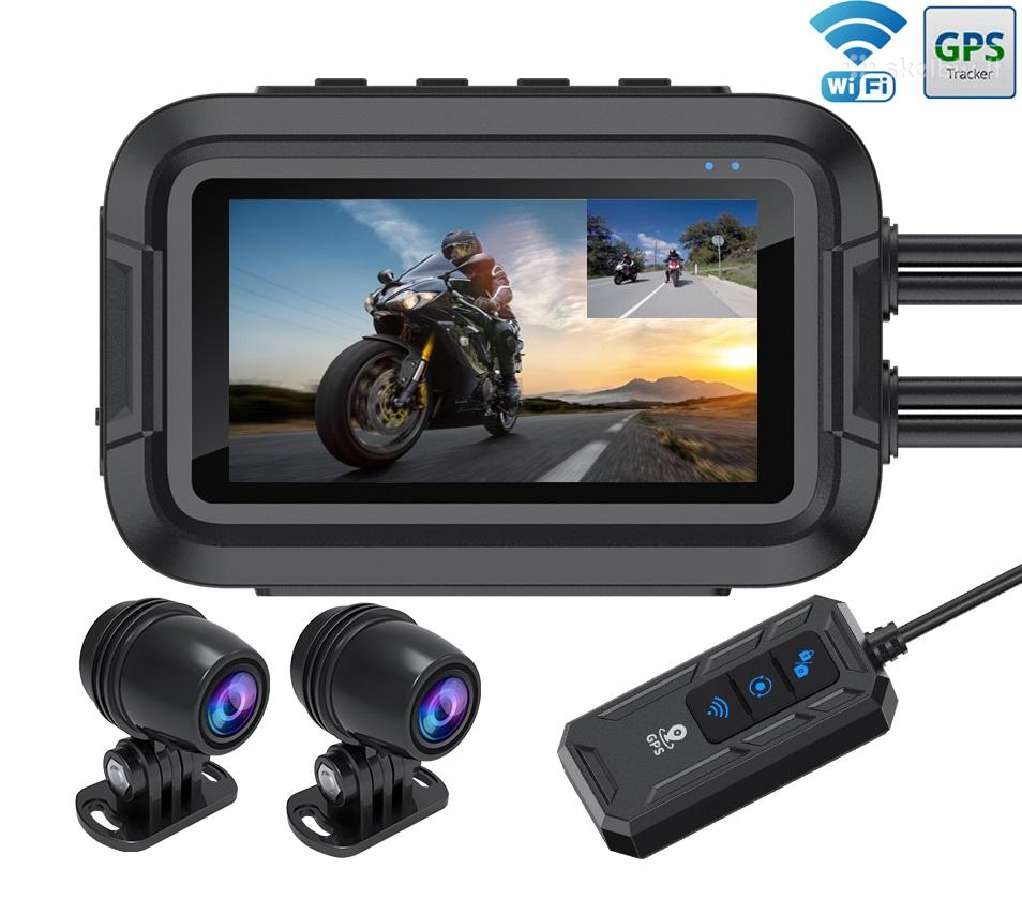 Motociklui Full HD vaizdo registratorius su GPS