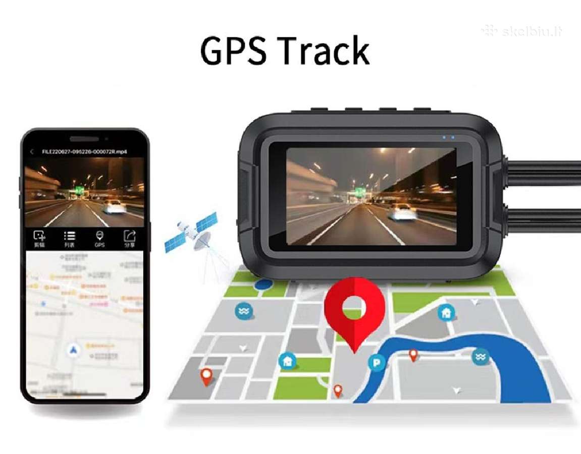 Motociklui Full HD vaizdo registratorius su GPS - nuotraukos Nr. 3