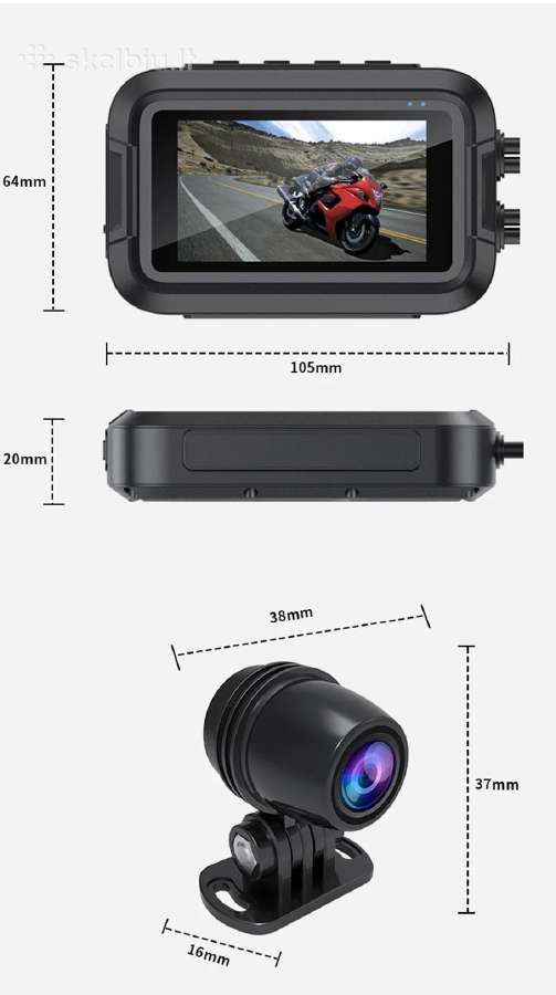 Motociklui Full HD vaizdo registratorius su GPS - nuotraukos Nr. 6