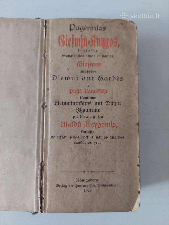 1922 m. lietuviška knyga