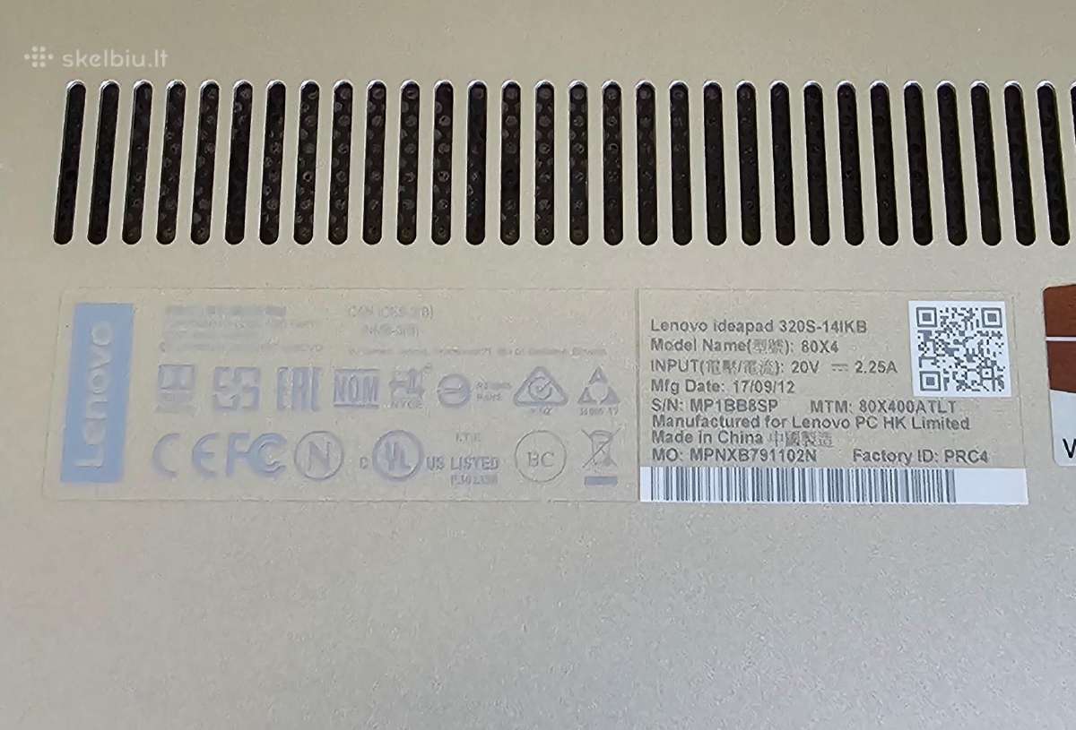 Lenovo Ideapad 320s-14ikb 14" 4gb 128gb i3-7100u - nuotraukos Nr. 5