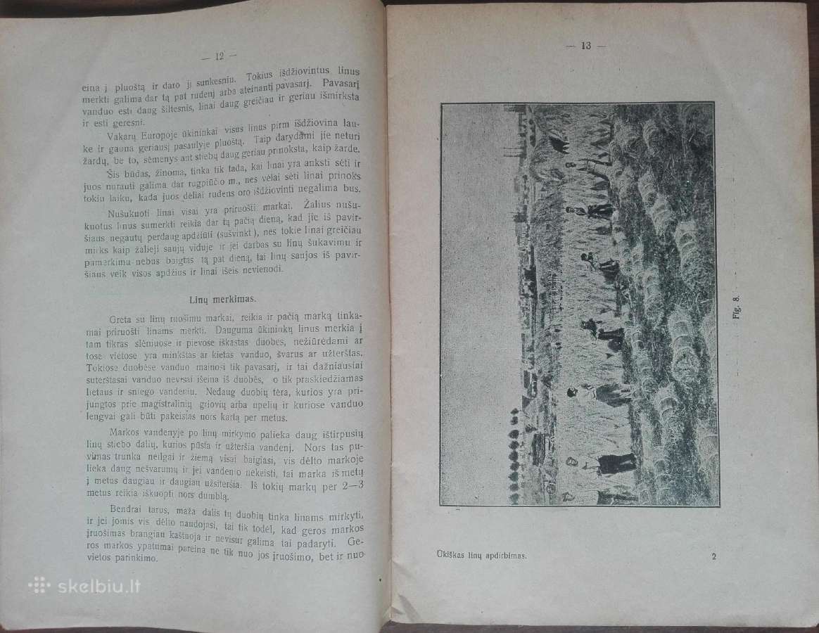 1591. Ūkiškas Linų Apdirbimas reta antikvarinė-kol - nuotraukos Nr. 2