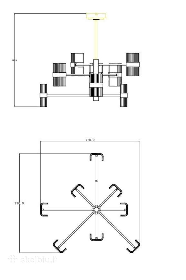Modernus kabinamas LED šviestuvas - nuotraukos Nr. 3