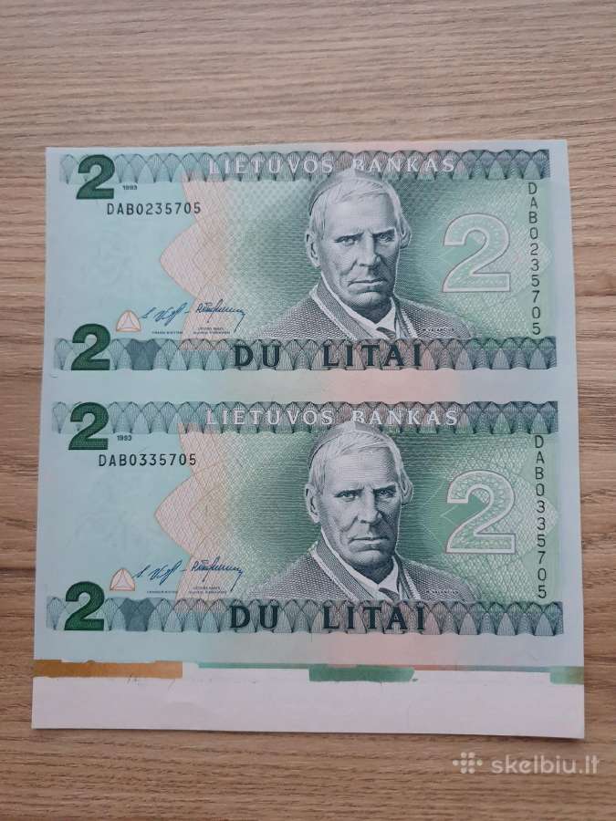 1993/94 metų dvigubi 1 ir 2 litai - nuotraukos Nr. 3