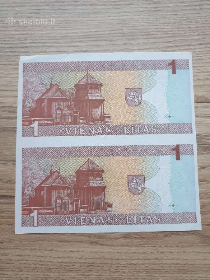 1993/94 metų dvigubi 1 ir 2 litai - nuotraukos Nr. 2