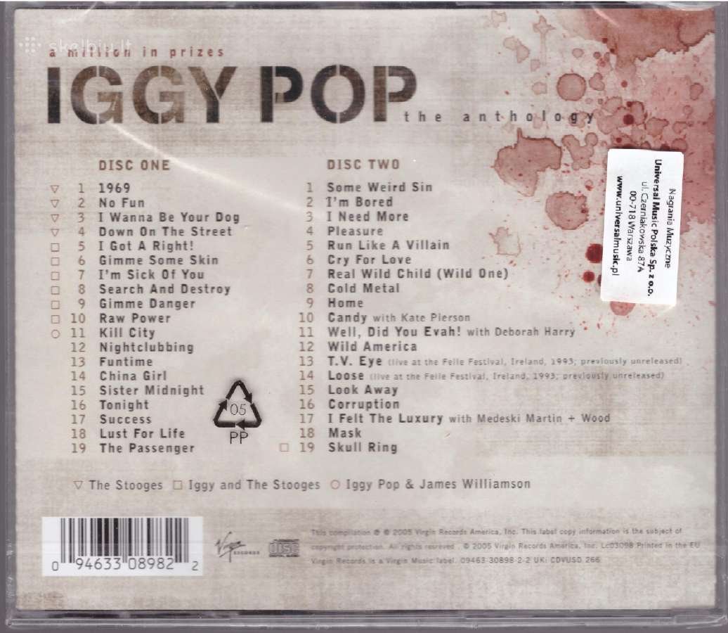 Iggy Pop 2 CD A Million In Prizes The Anthology - nuotraukos Nr. 2
