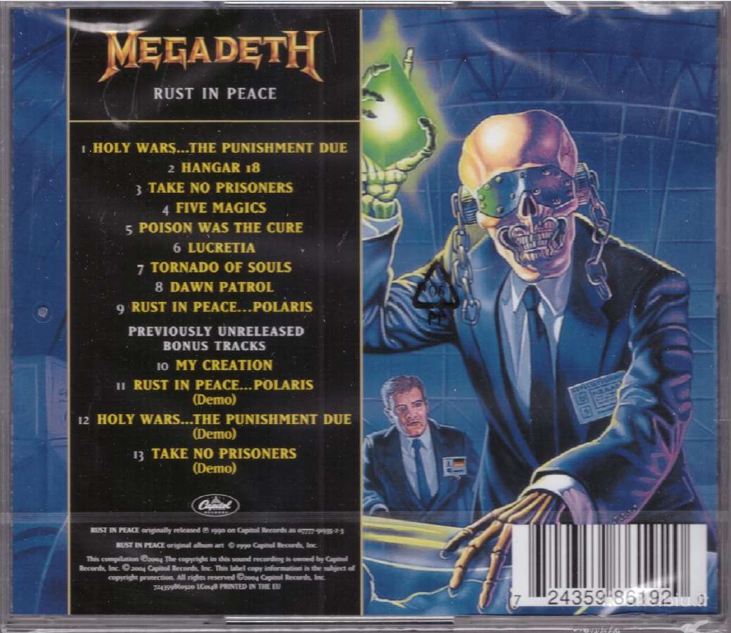Megadeth CD Rust In Peace - nuotraukos Nr. 2