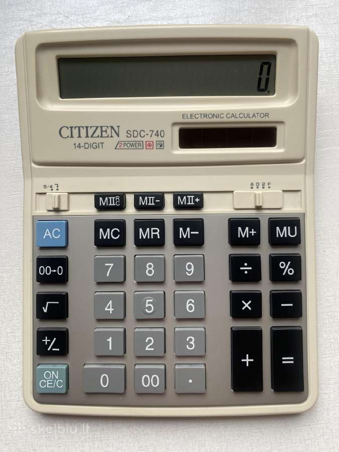 Stalinis skaičiuotuvas Citizen Sdc-740 - nuotraukos Nr. 2