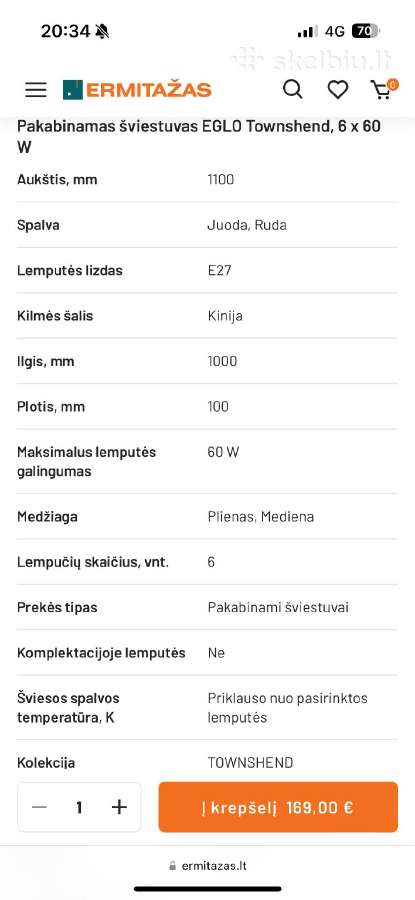 Pakabinamas šviestuvas - nuotraukos Nr. 5