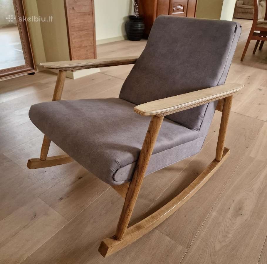 Visiškairestauruotas Cukermanienės supamas krėslas - nuotraukos Nr. 3