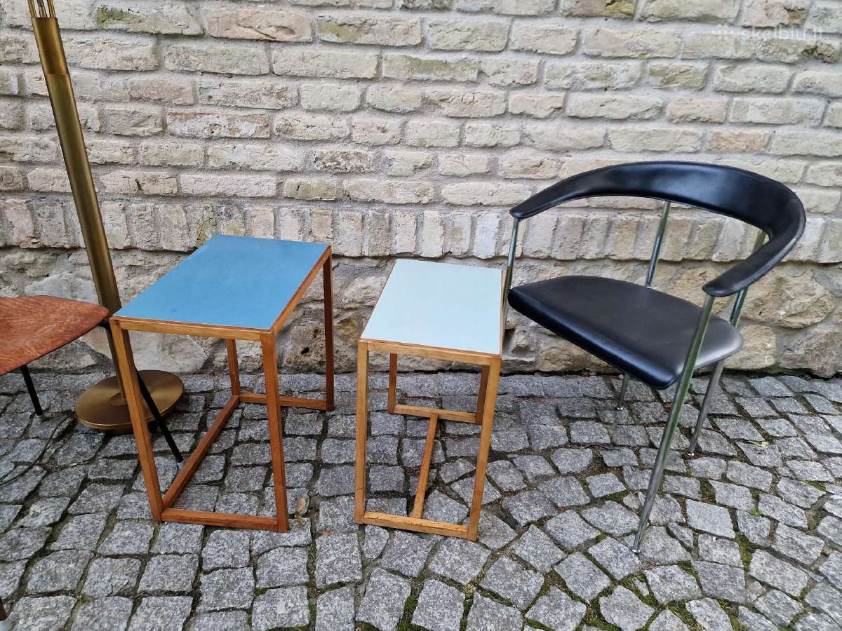 Vintažinių mid century Bauhaus st. staliukų duetas - nuotraukos Nr. 4