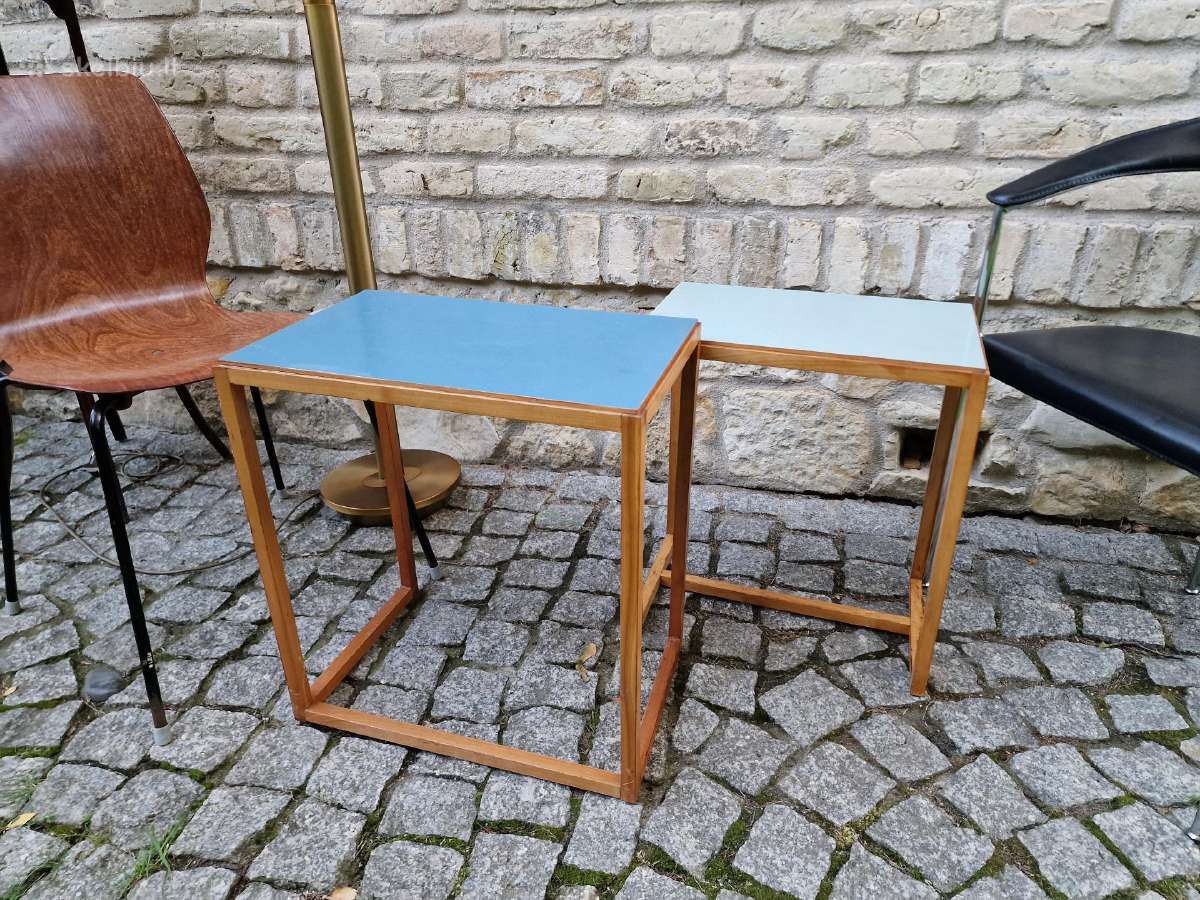 Vintažinių mid century Bauhaus st. staliukų duetas - nuotraukos Nr. 5