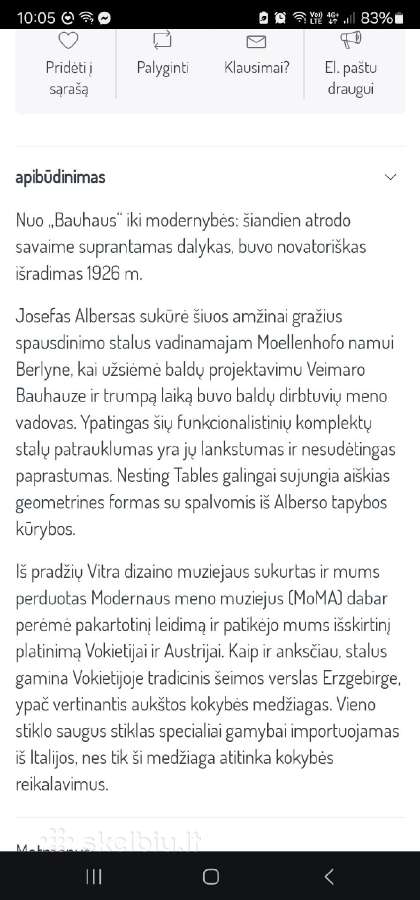 Vintažinių mid century Bauhaus st. staliukų duetas - nuotraukos Nr. 20