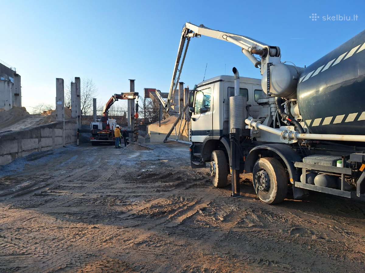 Cfa polių gręžimas + betono siurblys + betonas