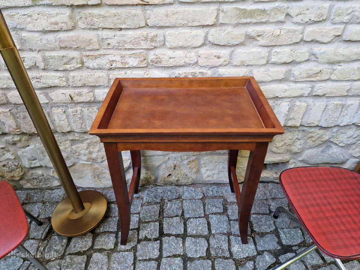 Vintažinis Art Nouveau masyvo konsolinis staliukas - nuotraukos Nr. 3