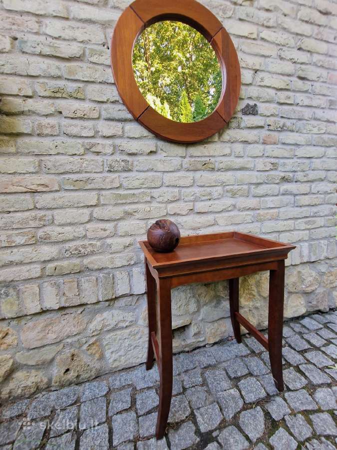 Vintažinis Art Nouveau masyvo konsolinis staliukas - nuotraukos Nr. 5
