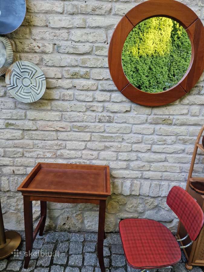 Vintažinis Art Nouveau masyvo konsolinis staliukas - nuotraukos Nr. 8