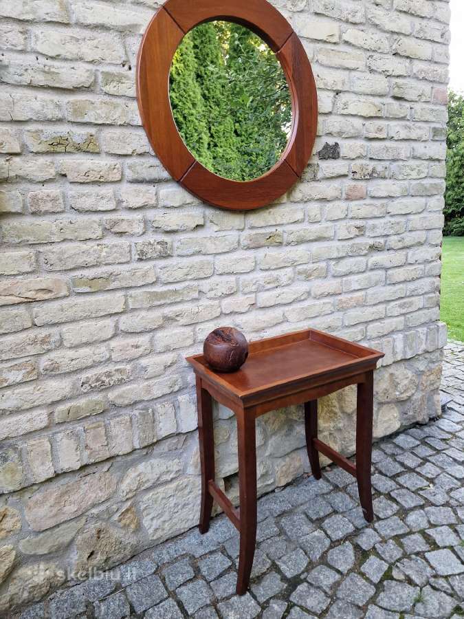 Vintažinis Art Nouveau masyvo konsolinis staliukas - nuotraukos Nr. 23
