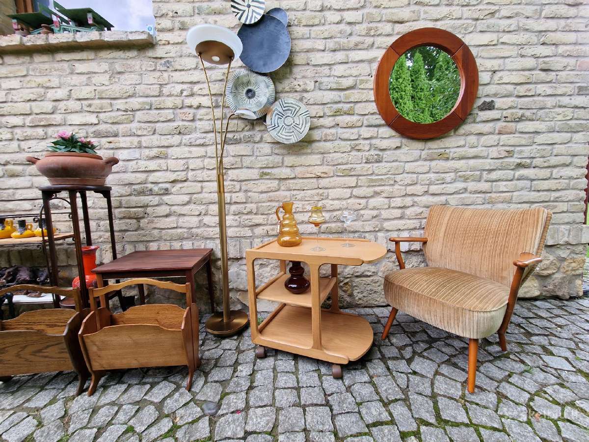 Vintažinis mid century ąžuol.serviravimo staliukas - nuotraukos Nr. 5