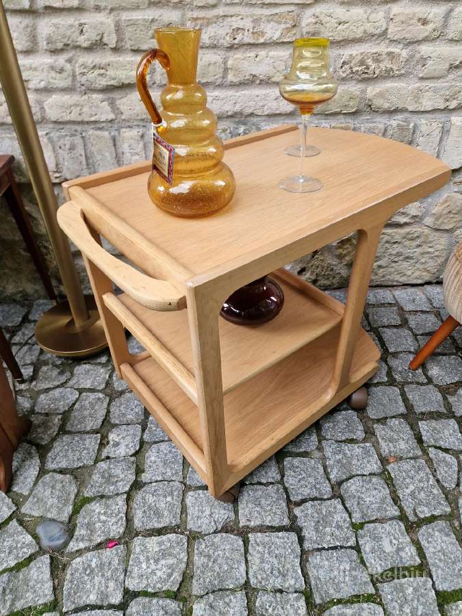 Vintažinis mid century ąžuol.serviravimo staliukas - nuotraukos Nr. 7