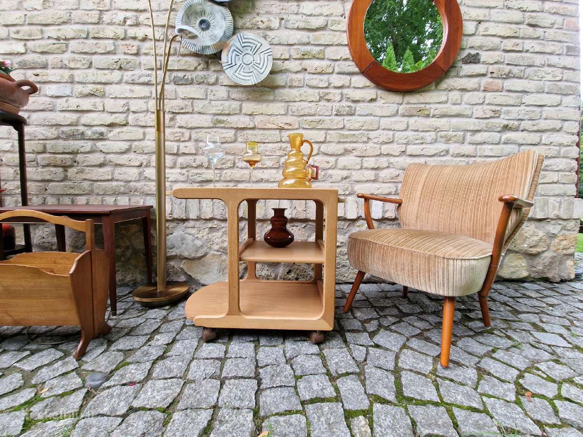 Vintažinis mid century ąžuol.serviravimo staliukas - nuotraukos Nr. 14