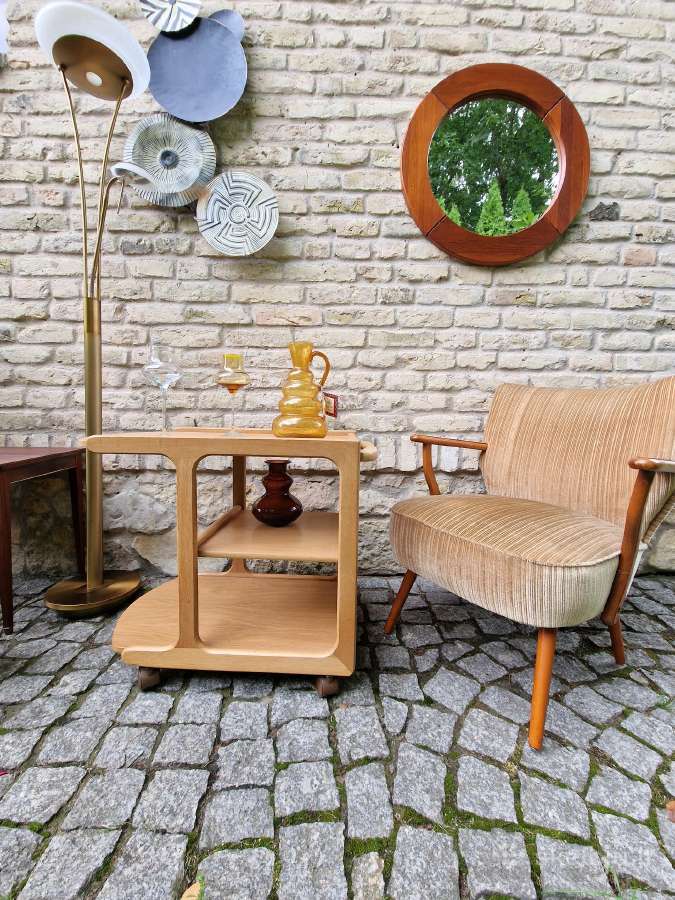 Vintažinis mid century ąžuol.serviravimo staliukas - nuotraukos Nr. 16