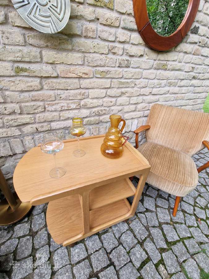 Vintažinis mid century ąžuol.serviravimo staliukas - nuotraukos Nr. 18