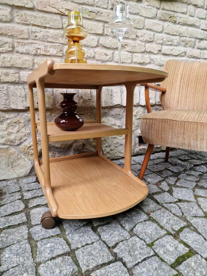 Vintažinis mid century ąžuol.serviravimo staliukas - nuotraukos Nr. 26