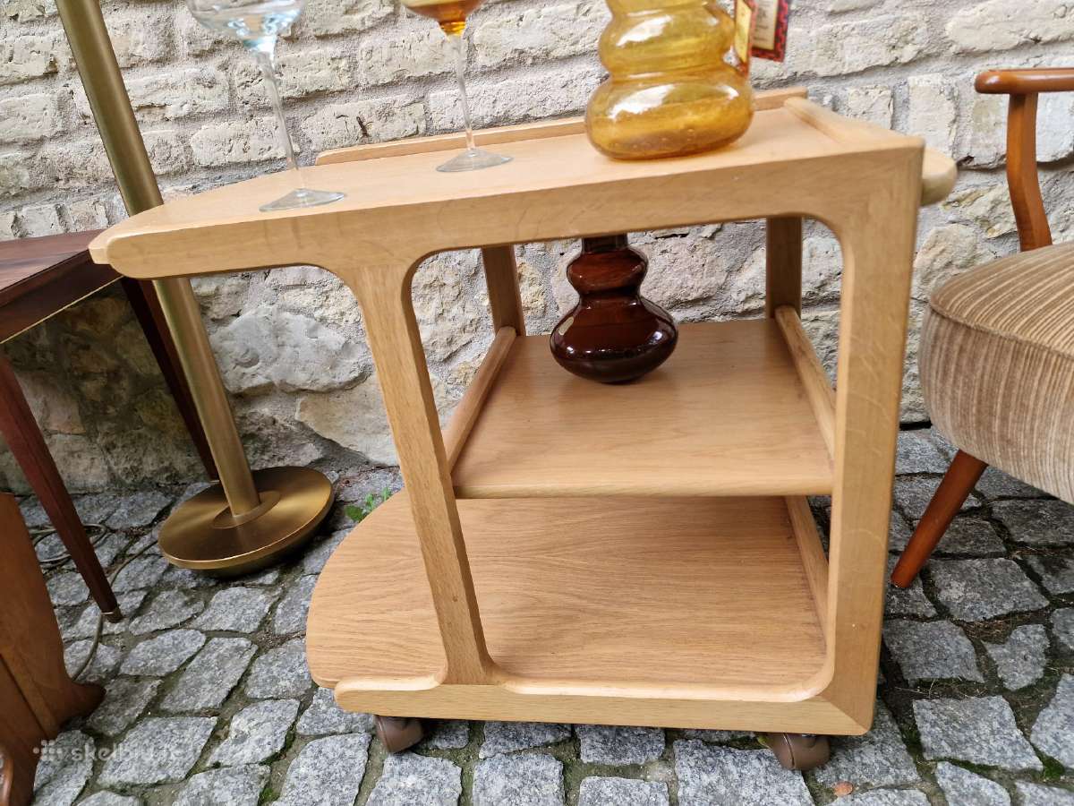 Vintažinis mid century ąžuol.serviravimo staliukas - nuotraukos Nr. 32