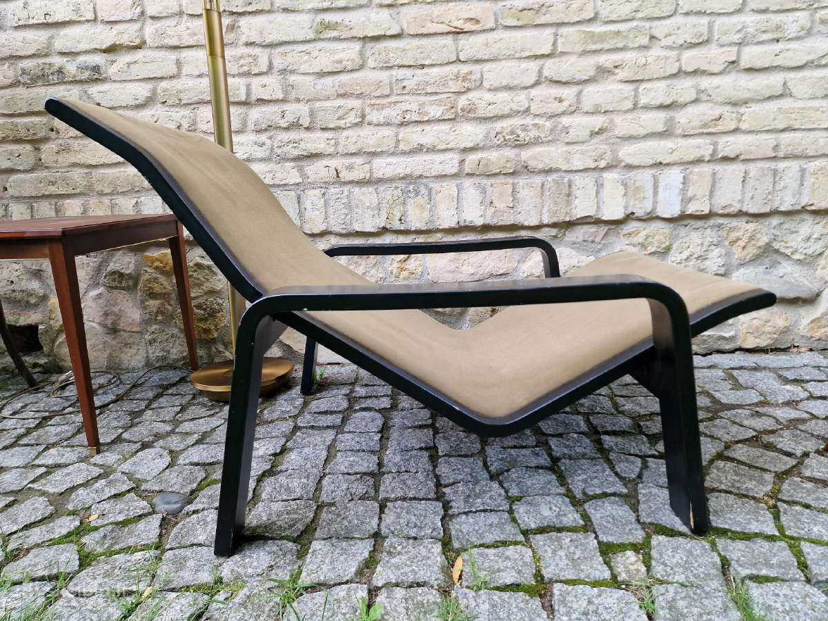 Vintažinis mid century modern fotelis-šezlongas