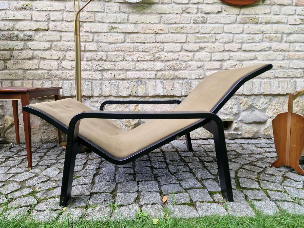 Vintažinis mid century modern fotelis-šezlongas - nuotraukos Nr. 11