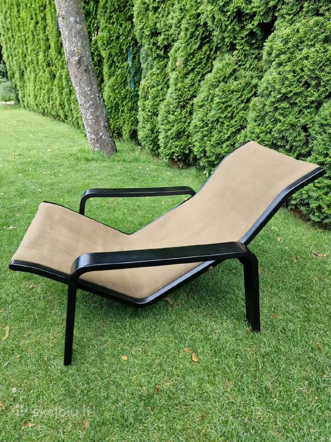 Vintažinis mid century modern fotelis-šezlongas - nuotraukos Nr. 16