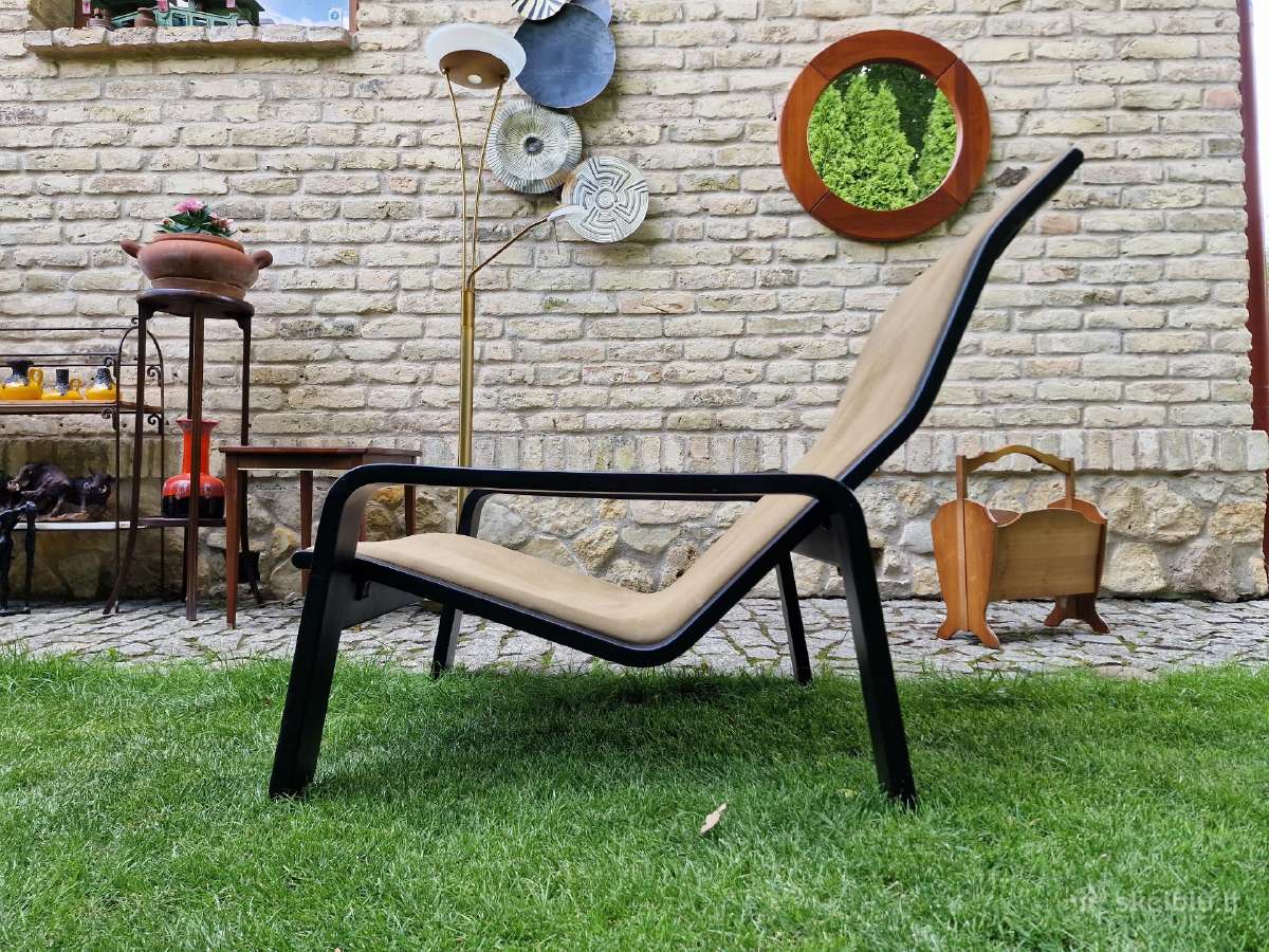 Vintažinis mid century modern fotelis-šezlongas - nuotraukos Nr. 22