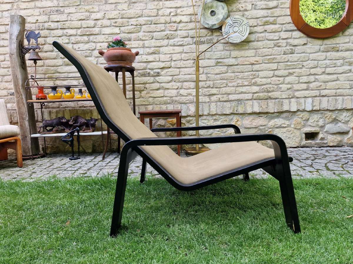 Vintažinis mid century modern fotelis-šezlongas - nuotraukos Nr. 23