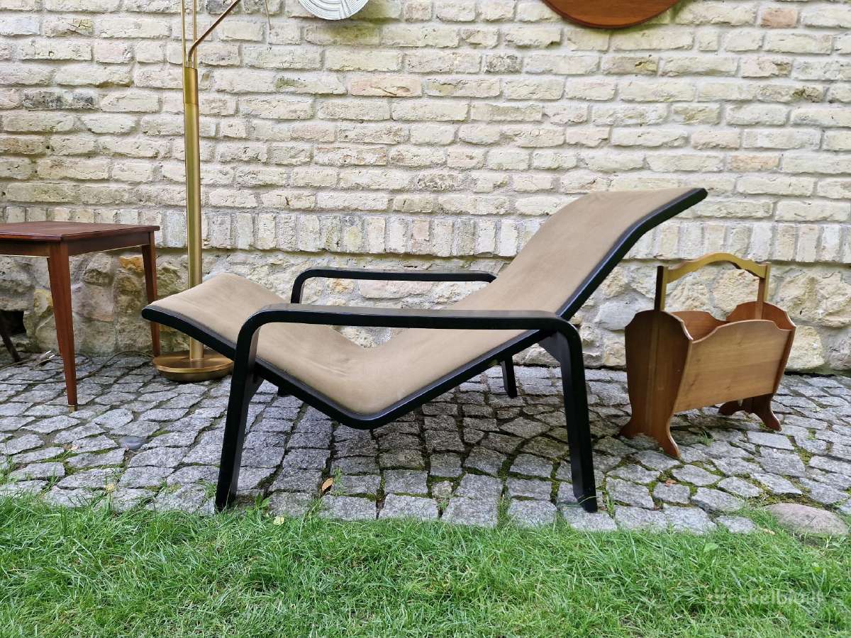 Vintažinis mid century modern fotelis-šezlongas - nuotraukos Nr. 24