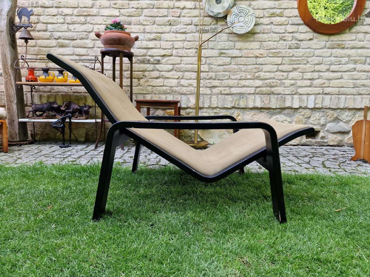 Vintažinis mid century modern fotelis-šezlongas - nuotraukos Nr. 25