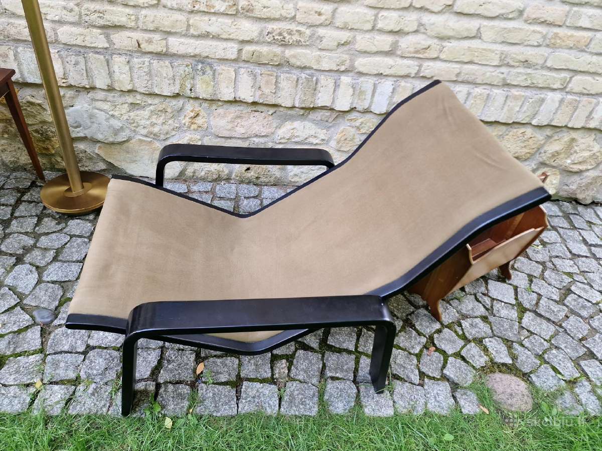 Vintažinis mid century modern fotelis-šezlongas - nuotraukos Nr. 27