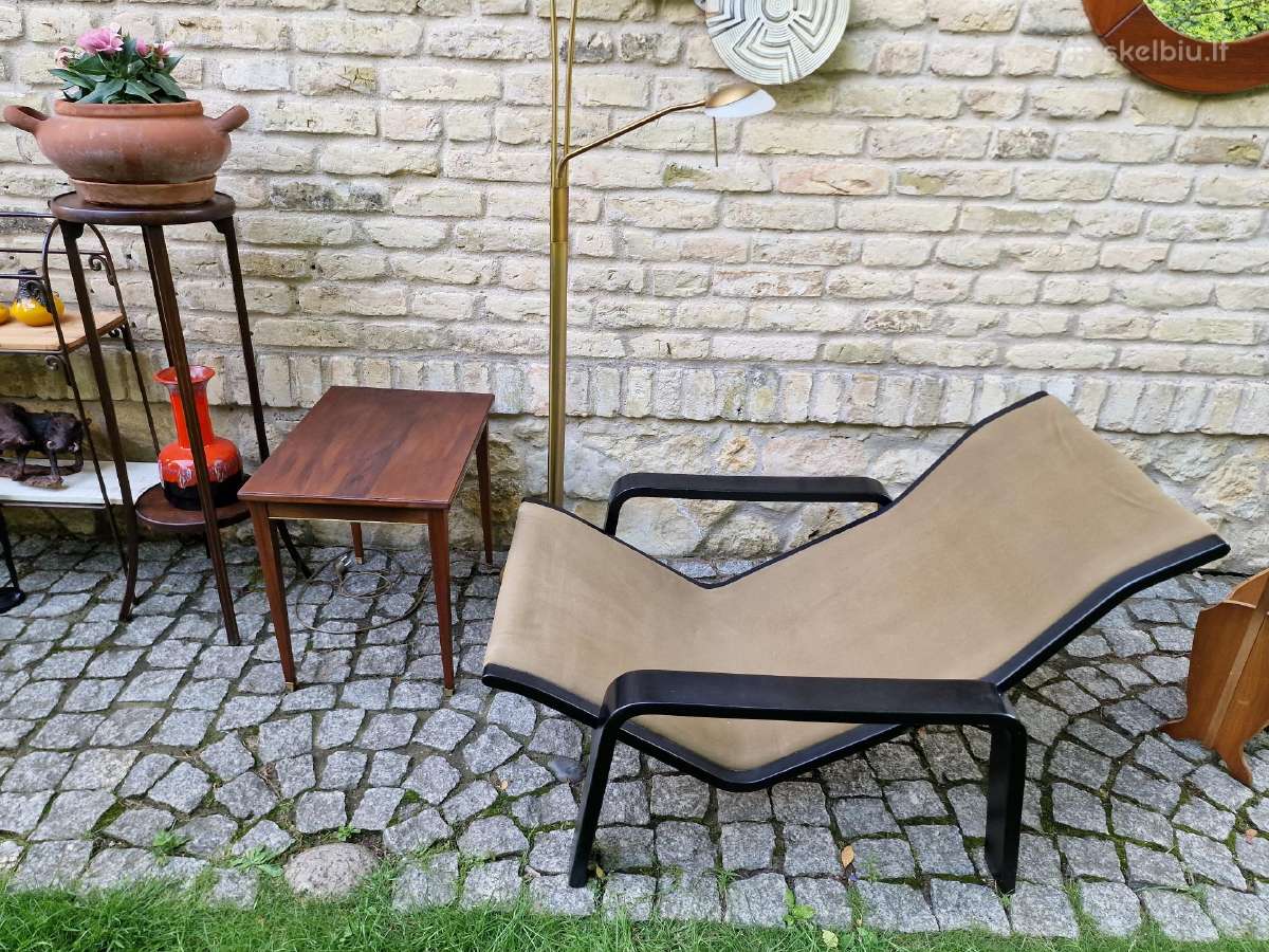 Vintažinis mid century modern fotelis-šezlongas - nuotraukos Nr. 28