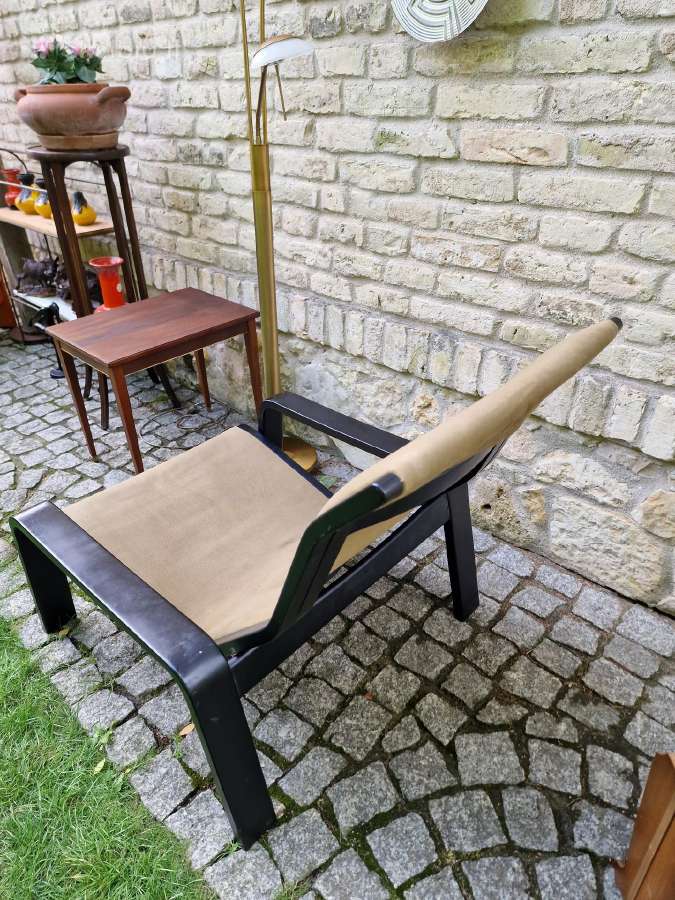 Vintažinis mid century modern fotelis-šezlongas - nuotraukos Nr. 31
