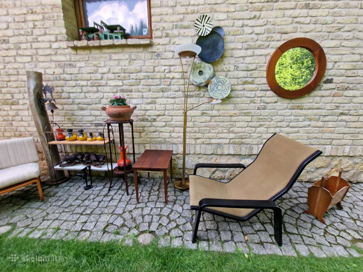 Vintažinis mid century modern fotelis-šezlongas - nuotraukos Nr. 33
