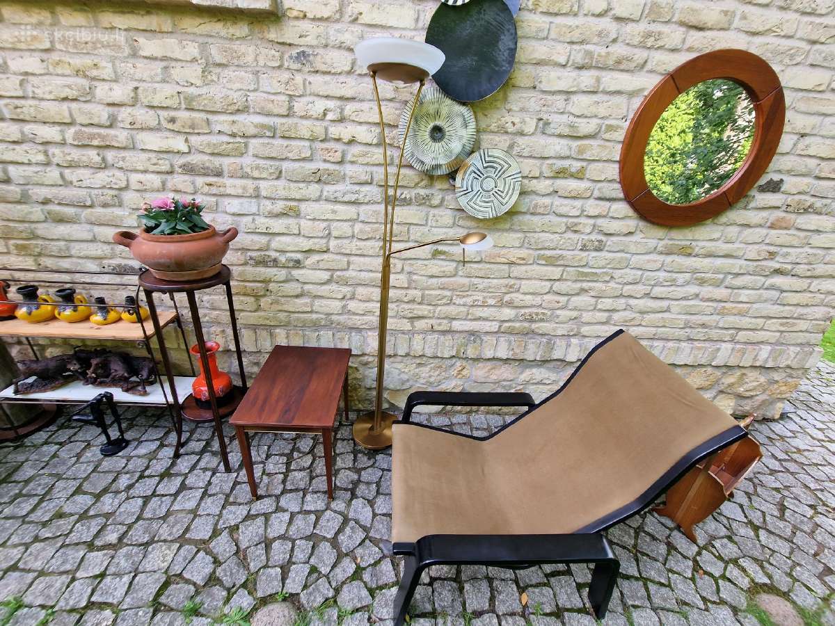 Vintažinis mid century modern fotelis-šezlongas - nuotraukos Nr. 34