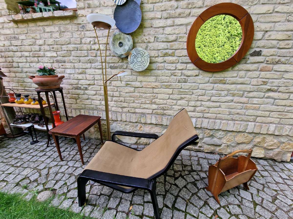Vintažinis mid century modern fotelis-šezlongas - nuotraukos Nr. 35