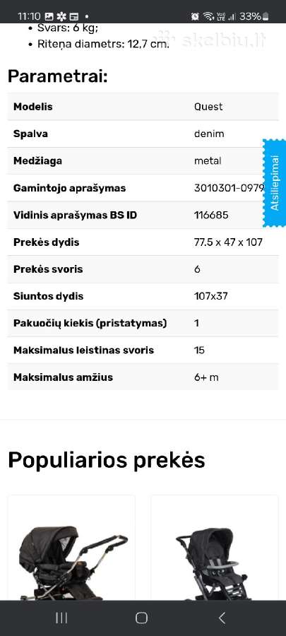 Vaikiškas vežimėlis skėtukas Maclaren quest - nuotraukos Nr. 6