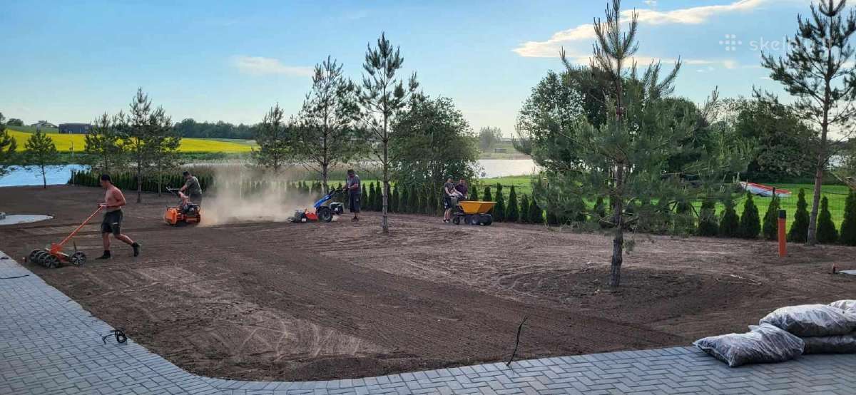 Žolės sėjimas, klojamoji veja,apželdinimo darbai. - nuotraukos Nr. 12