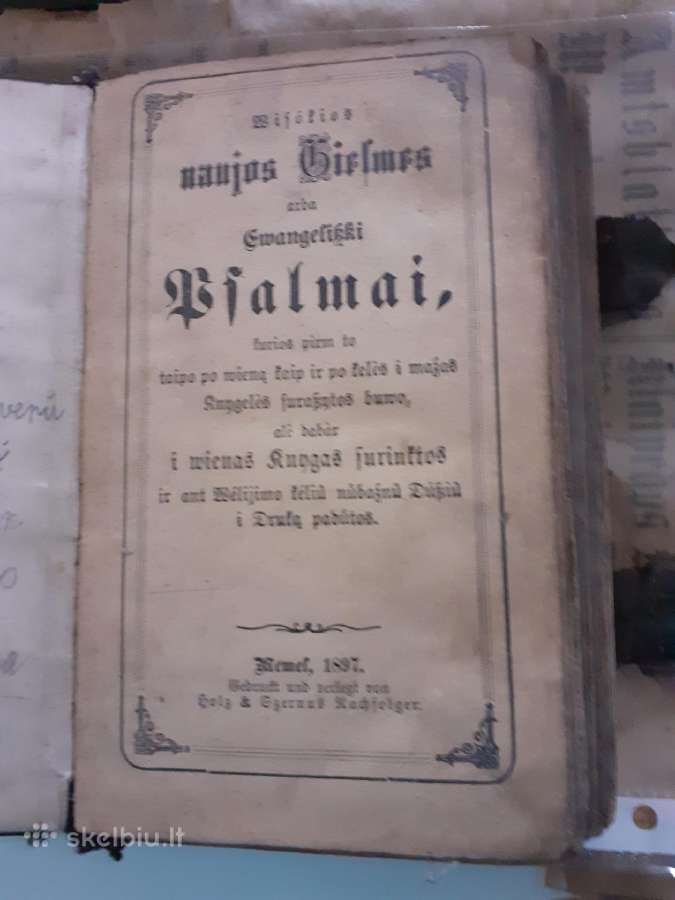 Sena knyga " Psalmai", leista Klaipėdoj 1897m.