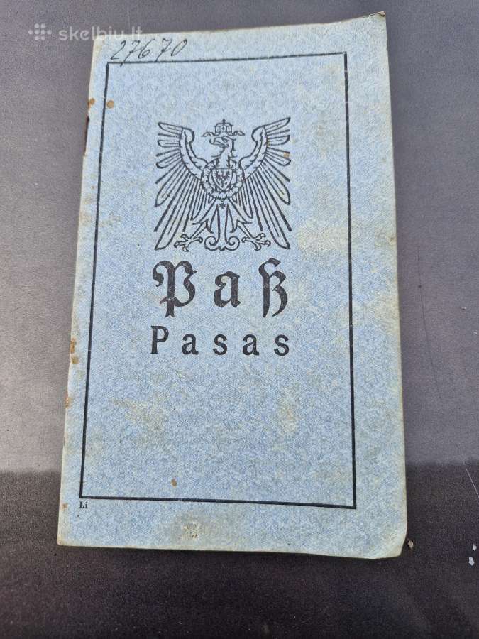 Senas lietuviškas pasas 1918m.